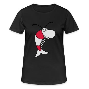 Shrimp - Frauen T-Shirt atmungsaktiv - Schwarz - Vorne - AI Model Female 172 light (172cm)