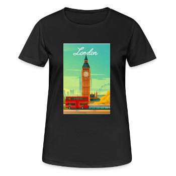 London - Women's Breathable T-Shirt - black - Front - AI Model Female 172 light (172cm)