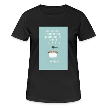 Soyez le changement! - T-shirt respirant Femme - noir - Devant - AI Model Female 172 light (172cm)
