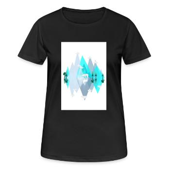 Verkehrte Welt - Blaue Eis Berge mit Eisbär - Frauen T-Shirt atmungsaktiv - Schwarz - Vorne - AI Model Female 172 light (172cm)