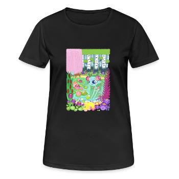 Seegeist und die Frösche - Frauen T-Shirt atmungsaktiv - Schwarz - Vorne - AI Model Female 172 light (172cm)