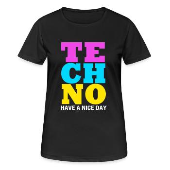 Rave Raver Techno music Techno bass Mixer - Women's Breathable T-Shirt - black - Front - AI Model Female 172 light (172cm)