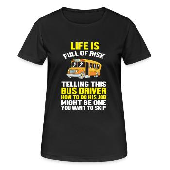 School Bus Driver School Bus - Women's Breathable T-Shirt - black - Front - AI Model Female 172 light (172cm)