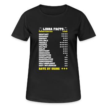 Sternzeichen Waage - Frauen T-Shirt atmungsaktiv - Schwarz - Vorne - AI Model Female 172 light (172cm)