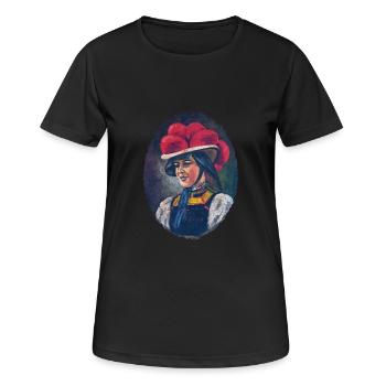 Vierge de la Forêt-Noire avec Bollenhut - T-shirt respirant Femme - noir - Devant - AI Model Female 172 light (172cm)