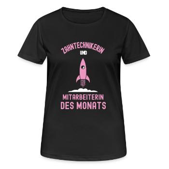 Zahntechnikerin Mitarbeiterin des Monats Zahnarzt - Frauen T-Shirt atmungsaktiv - Schwarz - Vorne - AI Model Female 172 light (172cm)
