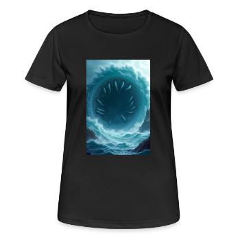 Charybde, gigantesque tourbillon aux dentelés - T-shirt respirant Femme - noir - Devant - AI Model Female 172 light (172cm)