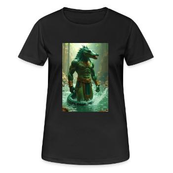 Sobek, crocodile-headed godin the Nil - Women's Breathable T-Shirt - black - Front - AI Model Female 172 light (172cm)