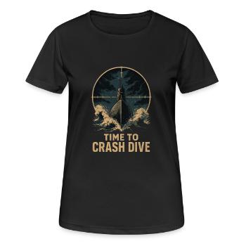 Time to Crash Dive – U-Boot im Fadenkreuz - Frauen T-Shirt atmungsaktiv - Schwarz - Vorne - AI Model Female 172 light (172cm)