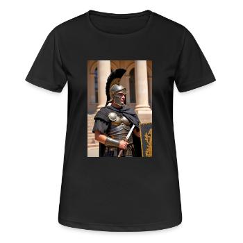 Schattenwächter wartet, slawische Wölfe heulen unter Rom - Frauen T-Shirt atmungsaktiv - Schwarz - Vorne - AI Model Female 172 light (172cm)