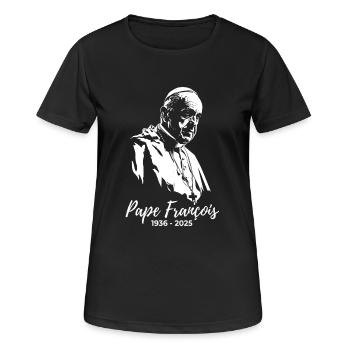 Pape François - Saint-Père - T-shirt respirant Femme - noir - Devant - AI Model Female 172 light (172cm)