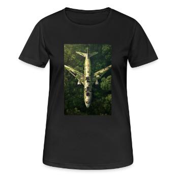Épave d’avion abandonnée dans la jungle - T-shirt respirant Femme - noir - Devant - AI Model Female 172 light (172cm)