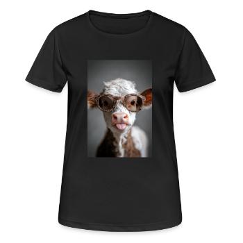 Cool Calf with Attitude - Women's Breathable T-Shirt - black - Front - AI Model Female 172 light (172cm)