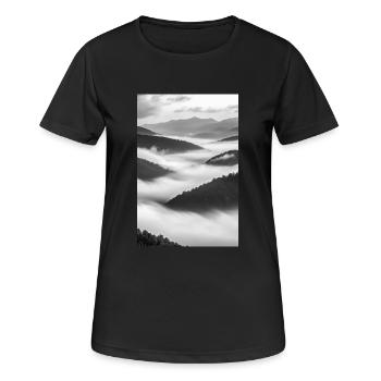 Murmures dans la brume - T-shirt respirant Femme - noir - Devant - AI Model Female 172 light (172cm)