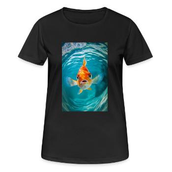 Curious Goldfish Stare - Women's Breathable T-Shirt - black - Front - AI Model Female 172 light (172cm)