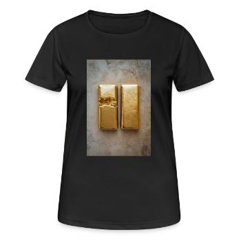 Gold-Transformation - Frauen T-Shirt atmungsaktiv - Schwarz - Vorne - AI Model Female 172 light (172cm)