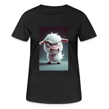 Furious Cartoon Sheep Rage - Women's Breathable T-Shirt - black - Front - AI Model Female 172 light (172cm)