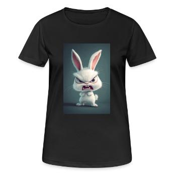 Furious Cartoon Bunny Rage - Women's Breathable T-Shirt - black - Front - AI Model Female 172 light (172cm)