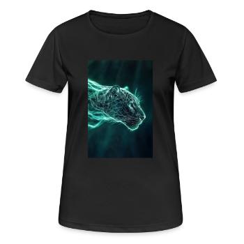 Jaguar der elektrischen Geschwindigkeit - Frauen T-Shirt atmungsaktiv - Schwarz - Vorne - AI Model Female 172 light (172cm)