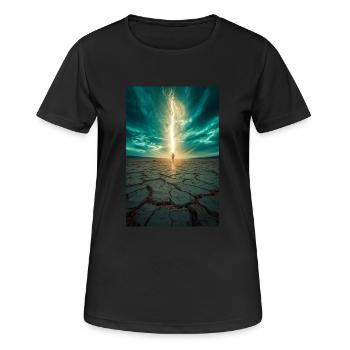 Vom Licht auserwählt - Frauen T-Shirt atmungsaktiv - Schwarz - Vorne - AI Model Female 172 light (172cm)