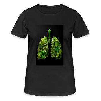 Grüne Lungen der Natur - Frauen T-Shirt atmungsaktiv - Schwarz - Vorne - AI Model Female 172 light (172cm)