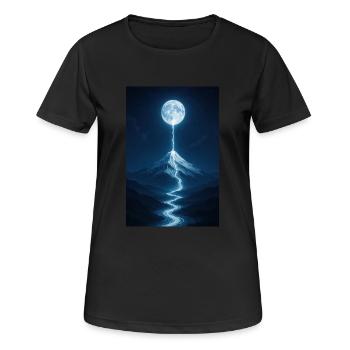 Fluss des Lichts vom Mond - Frauen T-Shirt atmungsaktiv - Schwarz - Vorne - AI Model Female 172 light (172cm)