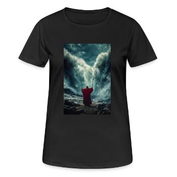 Séparer la mer avec la puissance - T-shirt respirant Femme - noir - Devant - AI Model Female 172 light (172cm)