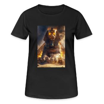 Sphinx de feu éveillé - T-shirt respirant Femme - noir - Devant - AI Model Female 172 light (172cm)