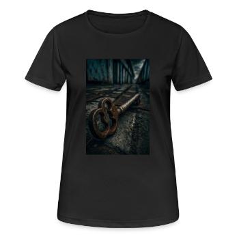 Rostiger Schlüssel zu vergessenen Geheimnissen - Frauen T-Shirt atmungsaktiv - Schwarz - Vorne - AI Model Female 172 light (172cm)