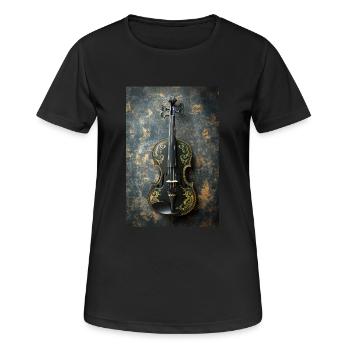 Elégant violon noir et or - T-shirt respirant Femme - noir - Devant - AI Model Female 172 light (172cm)