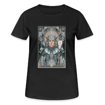 Geweih-Krieger Jugendstil - Frauen T-Shirt atmungsaktiv - Schwarz - Vorne - AI Model Female 172 light (172cm)