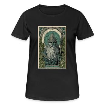 Nordischer Gott Jugendstil - Frauen T-Shirt atmungsaktiv - Schwarz - Vorne - AI Model Female 172 light (172cm)