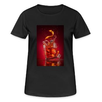 Spritziger Negroni-Cocktail - Frauen T-Shirt atmungsaktiv - Schwarz - Vorne - AI Model Female 172 light (172cm)
