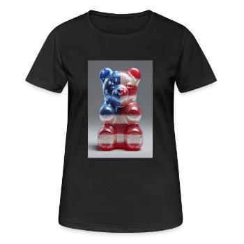 Gummibärchen mit amerikanischer Flagge - Frauen T-Shirt atmungsaktiv - Schwarz - Vorne - AI Model Female 172 light (172cm)