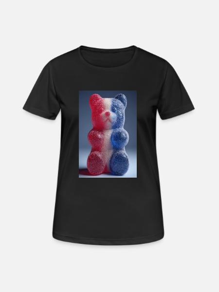 Drapeau français Gummy Bear - T-shirt respirant Femme - noir