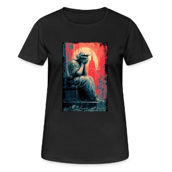 Statue de la Liberté en pleurs - T-shirt respirant Femme - noir - Devant - AI Model Female 172 light (172cm)