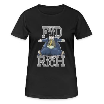Feed the Rich - Füttere die Reichen - Frauen T-Shirt atmungsaktiv - Schwarz - Vorne - AI Model Female 172 light (172cm)