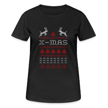 X-mas ugly sweater design for green - Women's Breathable T-Shirt - black - Front - AI Model Female 172 light (172cm)