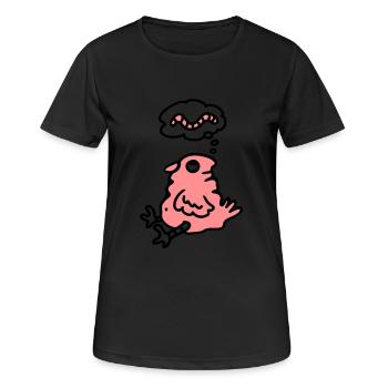 Vogel Hunger - Frauen T-Shirt atmungsaktiv - Schwarz - Vorne - AI Model Female 172 light (172cm)
