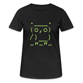 ascii-art: hibou - T-shirt respirant Femme - noir - Devant - AI Model Female 172 light (172cm)