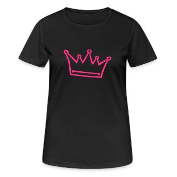couronne, princesse, prince - T-shirt respirant Femme - noir - Devant - AI Model Female 172 light (172cm)