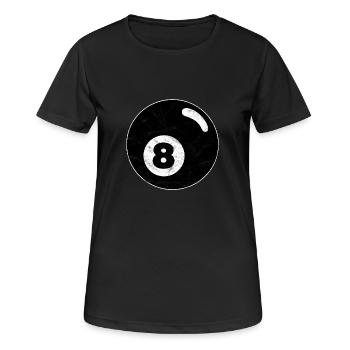 Billard boule de billard noir huit huit millésime - T-shirt respirant Femme - noir - Devant - AI Model Female 172 light (172cm)