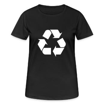 dual system, Recycling, Duales System - Frauen T-Shirt atmungsaktiv - Schwarz - Vorne - AI Model Female 172 light (172cm)
