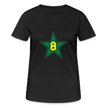 Nummer acht Nummer acht Sterne-Sterne- - Frauen T-Shirt atmungsaktiv - Schwarz - Vorne - AI Model Female 172 light (172cm)