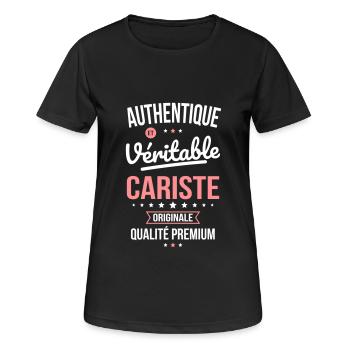 Authentique et véritable cariste - Originale - T-shirt respirant Femme - noir - Devant - AI Model Female 172 light (172cm)