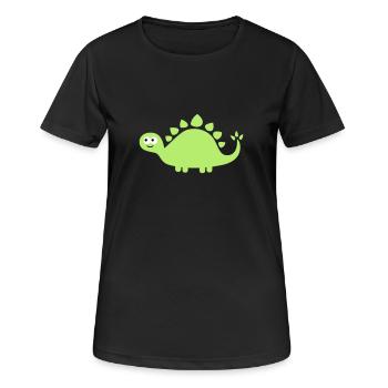 Dinosaure drôle mignon - T-shirt respirant Femme - noir - Devant - AI Model Female 172 light (172cm)