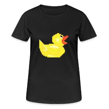 Duck duck pixel retro optics gift poison - Women's Breathable T-Shirt - black - Front - AI Model Female 172 light (172cm)