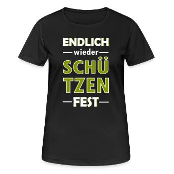 Endlich wieder Schützenfest - Frauen T-Shirt atmungsaktiv - Schwarz - Vorne - AI Model Female 172 light (172cm)