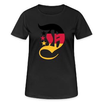 D in Nationalfarben - Frauen T-Shirt atmungsaktiv - Schwarz - Vorne - AI Model Female 172 light (172cm)