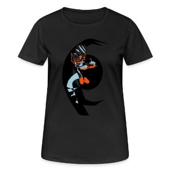 Geist - Frauen T-Shirt atmungsaktiv - Schwarz - Vorne - AI Model Female 172 light (172cm)